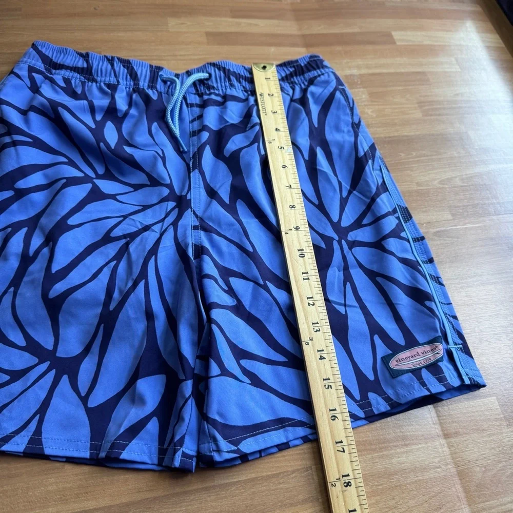 Vineyard Vines swim trunks boys 16 tropical print purple & blue nwt